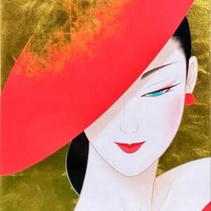 鶴田一郎　「red hat in gold」の買取作品画像